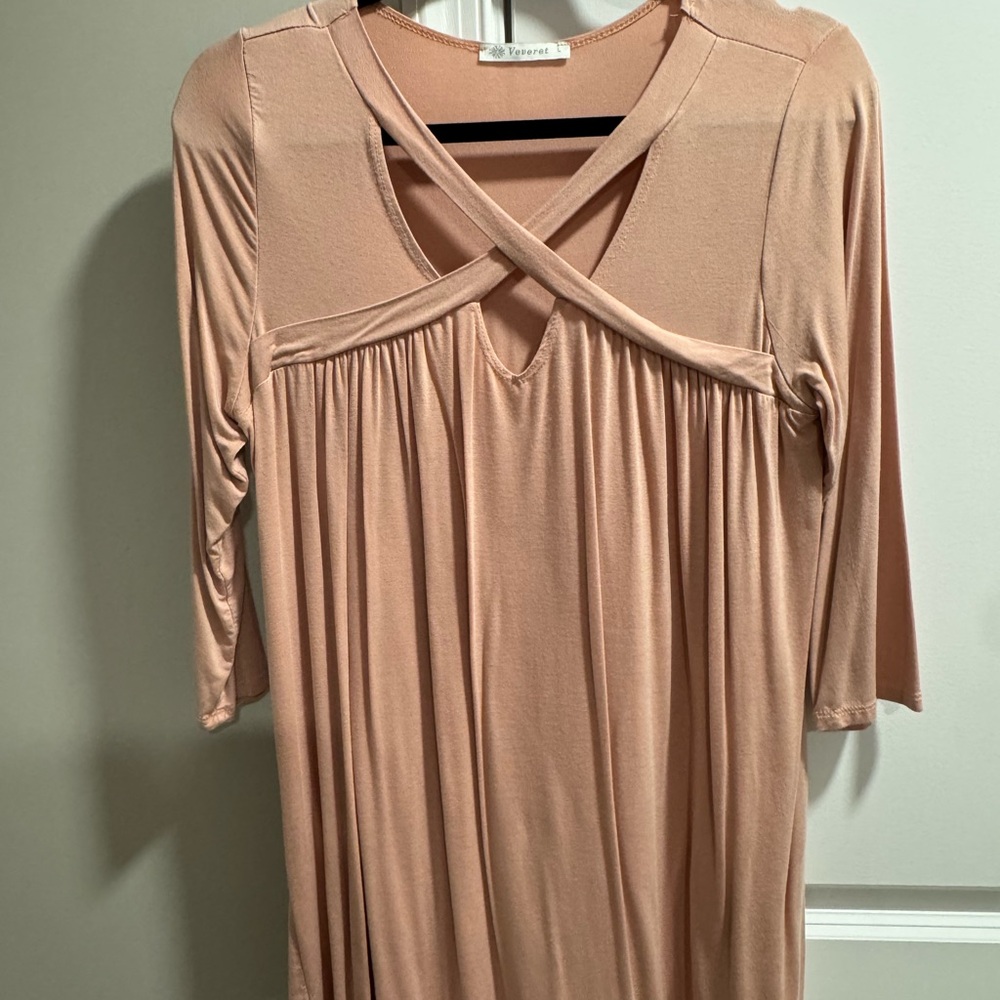 Chic Blush Pink Crisscross Tunic